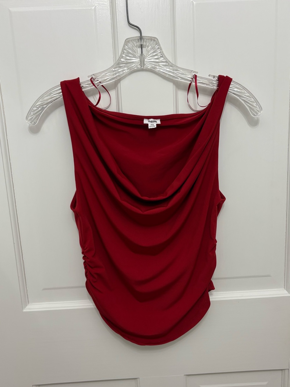 Garage Red Cowl Neck Crop Top